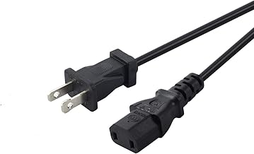 VSEER Gaming Power Cable 2 Prong Power Cord - for Xbox One Original, Xbox 360, PS3 & 4 Slim/Pro (6 Feet - 2-Pin/Prong, Black) (6FT)