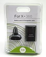 Play & Charge Kit Battery and Charging Cable Compatible with Xbox 360 -Black