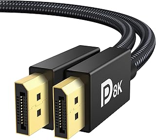 VESA Certified DisplayPort Cable 1.4, iVANKY 8K DP Cable 6.6ft (8K@60Hz, 4K@144Hz, 2K@240Hz)HBR3 Support 32.4Gbps, HDR, HDCP 2.2, FreeSync G-Sync, Braided Display Port for Gaming Monitor, Graphics, PC