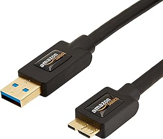 Amazon Basics Micro USB to USB-A 3.0 Charger Cable, 4.8Gbps High-Speed with Gold-Plated Plugs, 3 Foot, Black