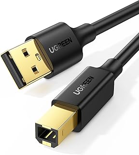 UGREEN USB Printer Cable - USB A to B Cable, 2.0 USB B Cable High-Speed Printer Cord Compatible with Hp, Canon, Brother, Samsung, Dell, Epson, Lexmark, Xerox, Piano, Dac, and More 5 FT